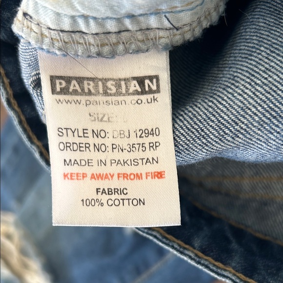 Parisian Works Women's Distressed Boyfriend Jeans in Blue - Picture 8 of 8